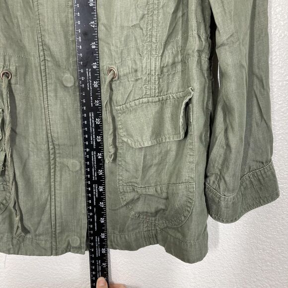 Maison Jules Jacket Womens Large Green Utility Anorak Lyocell Drawstring Pockets - Picture 15 of 16